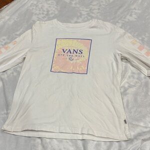 Vans White Tee with Pink and Yellow Graphic